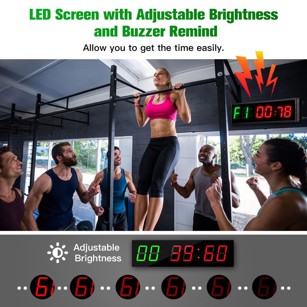 1.5inch 6 Digit LED Timer Boxing GYM Crossfit Tabata EMOM Interval Programmable Countdown/UP stopwath Real Time clock