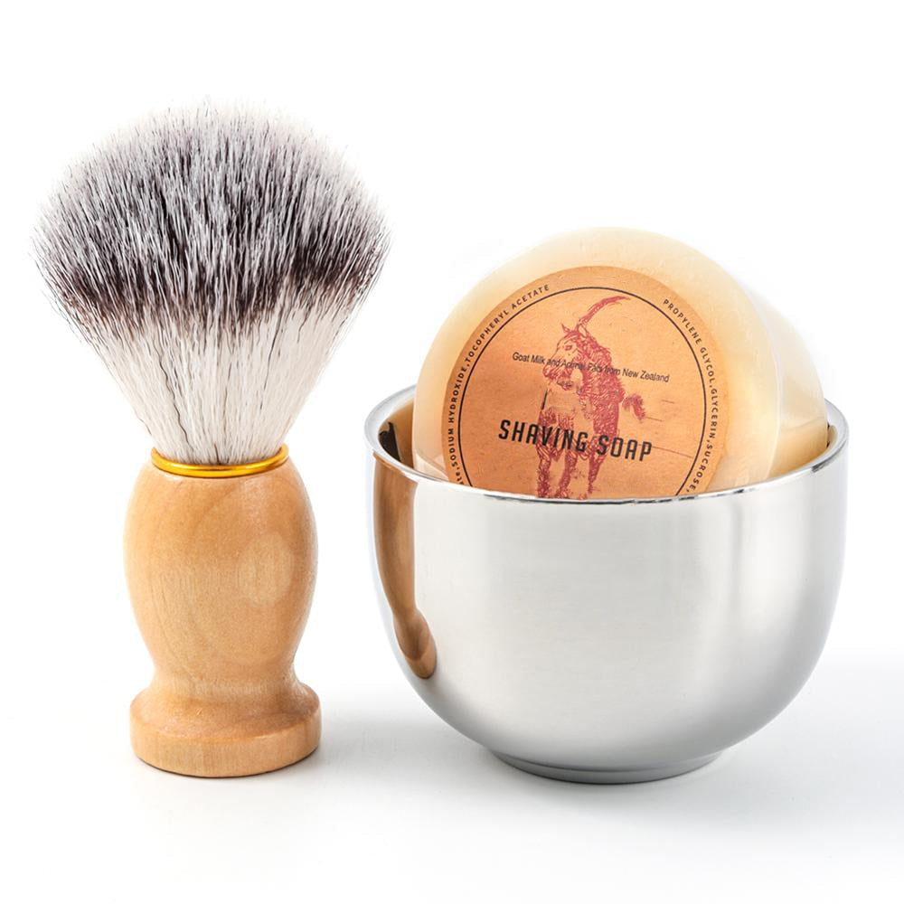 Men's Shaving Beard Brush Set Synthetic Badger Hair Barbe Brush + Mug Bowl Cup + Shaving Soap Brosse Barbe Homme