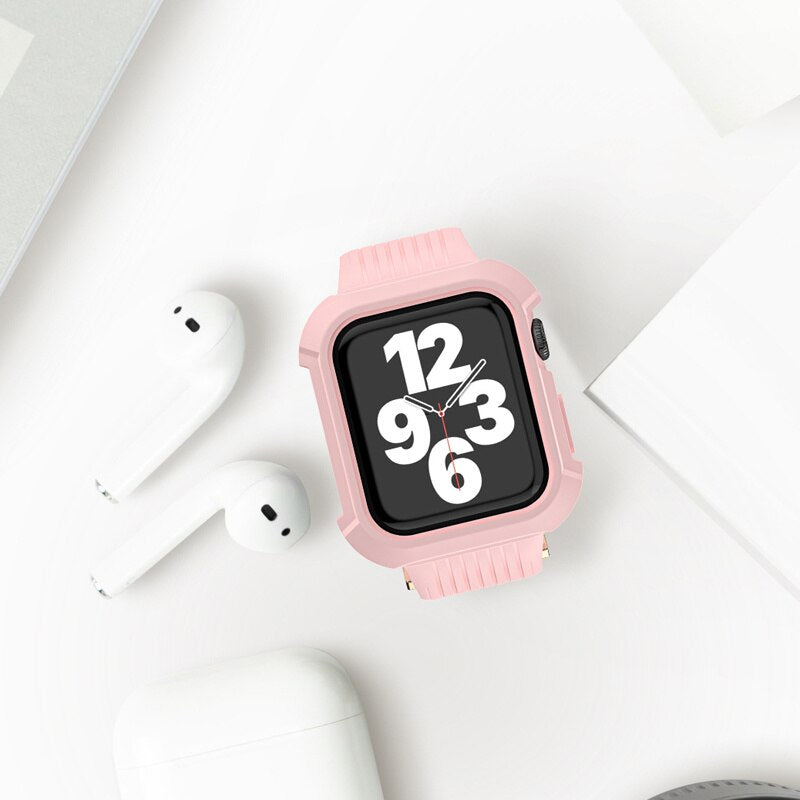 Fran-24T 5pcs Suitable for Apple 3 4 5 generation i watch strap Apple watch integrated TPU oil injection silicone strap