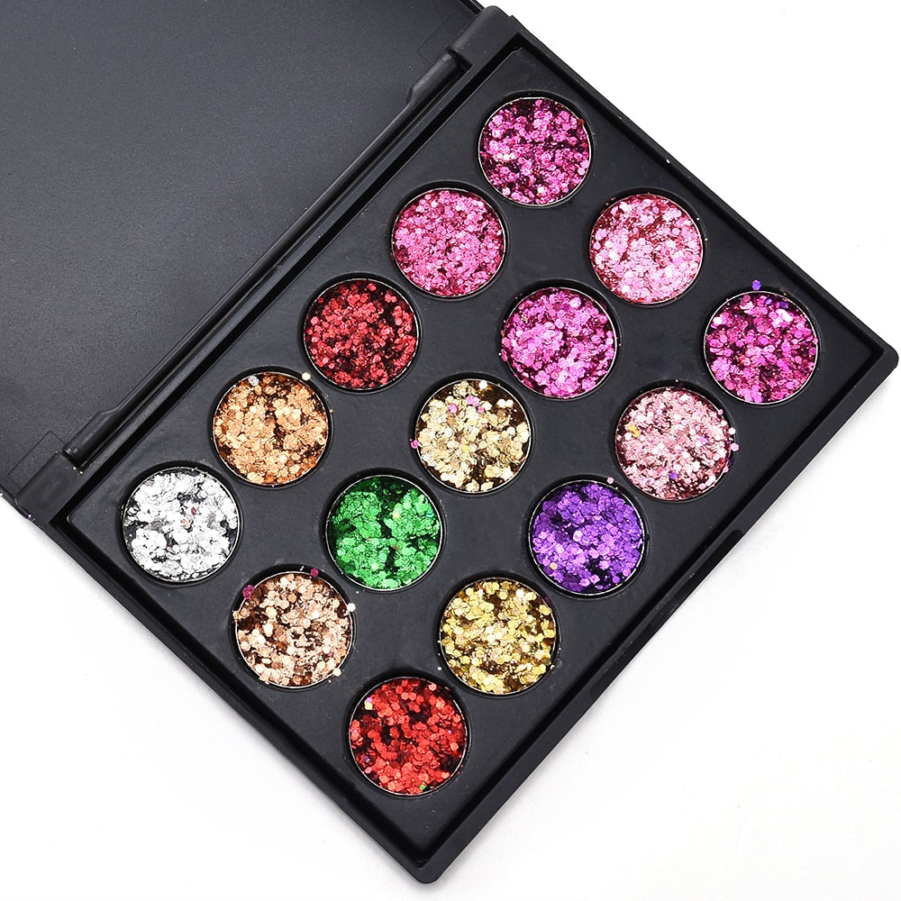 CmaaDu 15 Color Studio Shimmer Glitter Eyeshadow Powder Palette Matte Eyeshadow Cosmetic Makeup Pigment Eyeshadow Palette