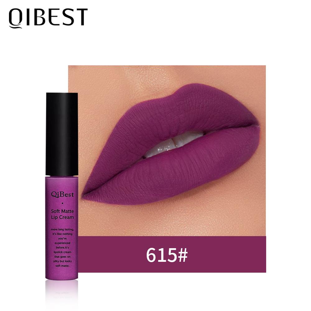 QIBEST Matte Lip Gloss Lip Makeup 34 Colors Velet Nude Waterproof Lipgloss Matte Lipstick Liquid Lipstick Long lasting Lip Tint