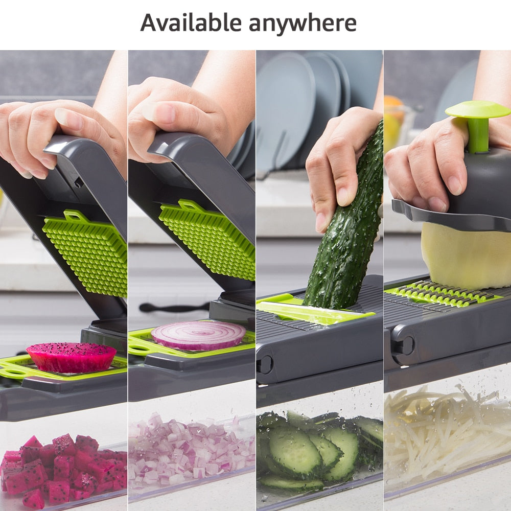 8In1Multifunctional Vegetable Cutter Potato Slicer Carrot Grater Kitchen Accessories Gadgets Steel Blade Kitchen Tool