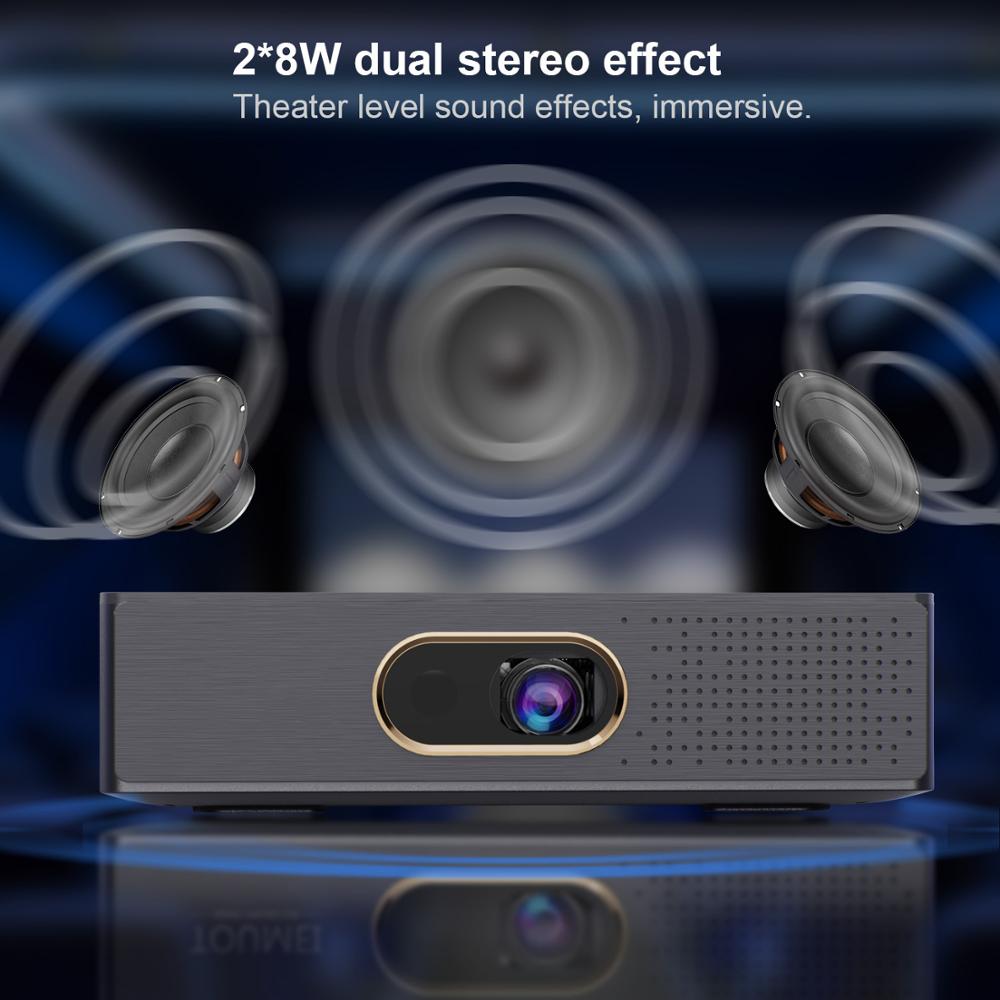 WZATCO S5 Portable MINI DLP 3D Projector 4K 5G WIFI Smart Android9.0 for Home Theater Beamer Full HD 1080P Video lAsEr Proyector