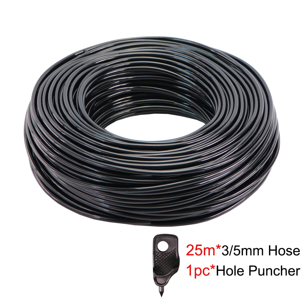 5-140m Garden Watering 3/5mm Hose Irrigation Pipe 1/8'' Tubing Greenhouse Bonsai Plant Flower Drip Arrow Dripper Sprinkler Tube