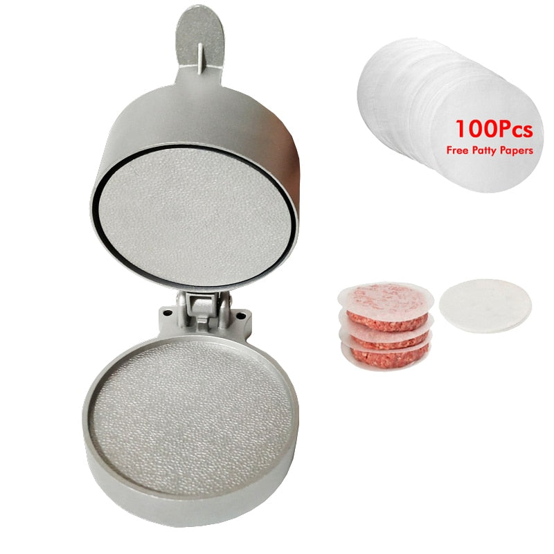 High quality Round Shape Hamburger Press Aluminum Alloy Meat Beef Grill Burger Mold Kitchen Tool