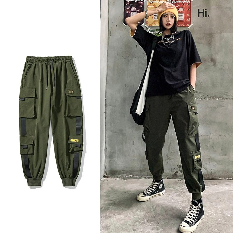 Streetwear Black Pants Women Style Elastic Waist Sweatpants Baggy Pants Summer Autumn Hip Hop Harajuku Trousers Women