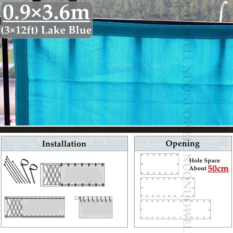 Wide 0.9m 3ft HDPE Anti-UV Sun Shade Net Garden Plants Cover Shade Sails Enclosure Nets Balcony Terrace Fence Safety Privacy Net