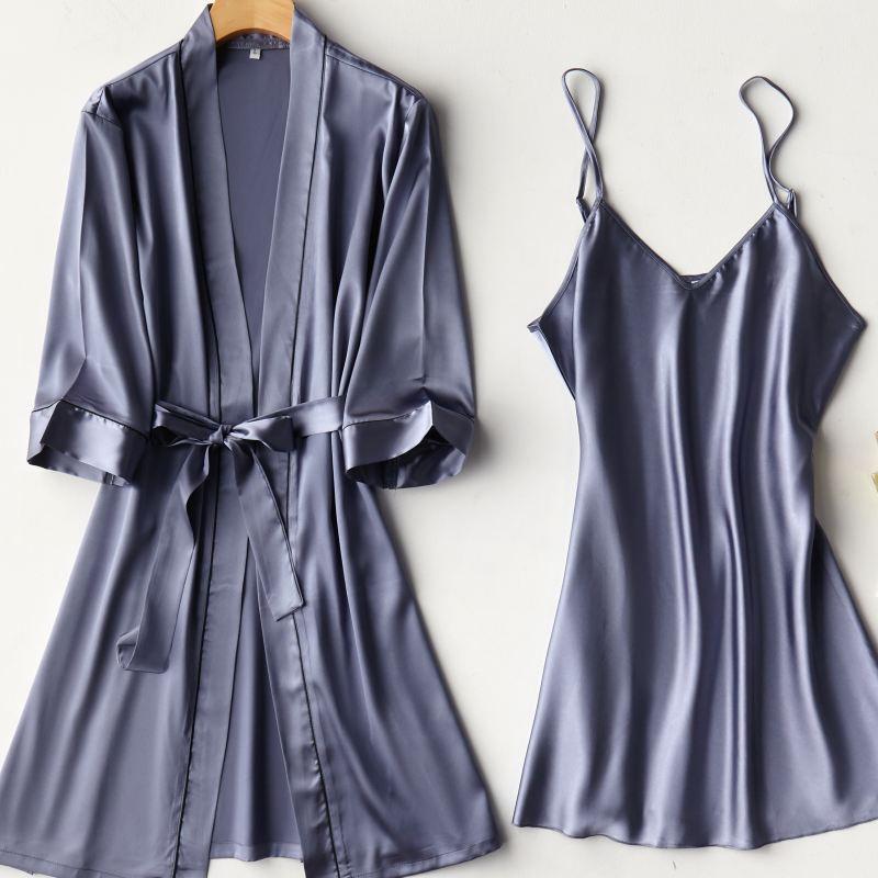 Satin Bride Bridesmaid Wedding Robe Women Soft Homewear 2PCS Sleepwear Summer New Nightdress Silky Intimate Lingerie Nightwear