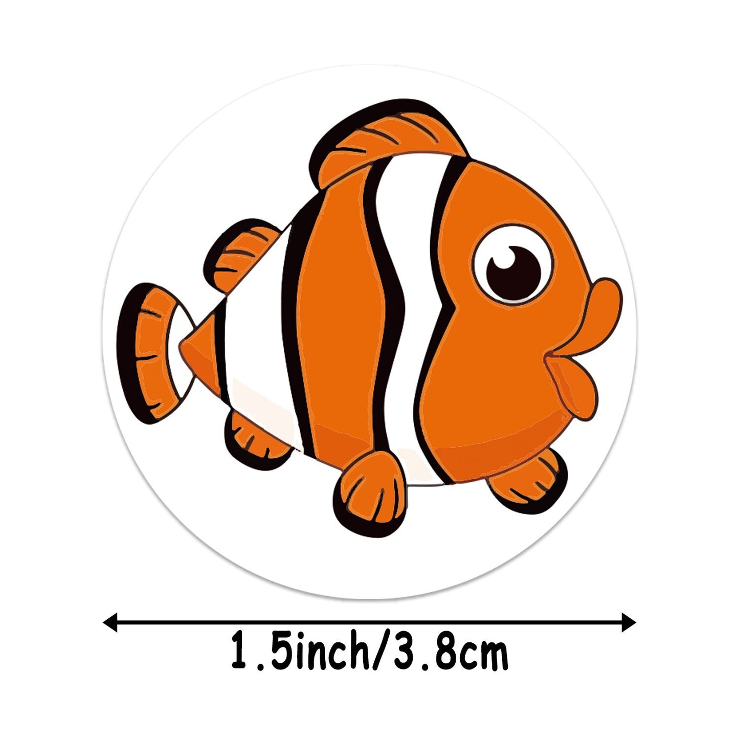 500pcs/roll Adorable Round Sea Animal Stickers for Kids 8 Designs School Teacher Supplies Encouragement Reward Children Stickers