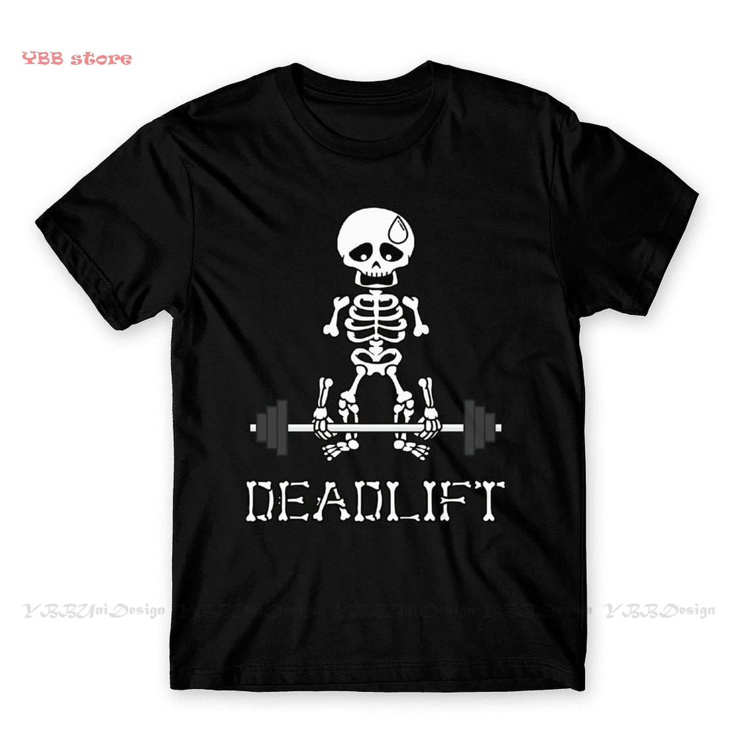 Deadlift Classic Print Cotton T-Shirt Bodybuilding Pumping GYM Muscle Training Crossfit For Men Fashion Streetwear