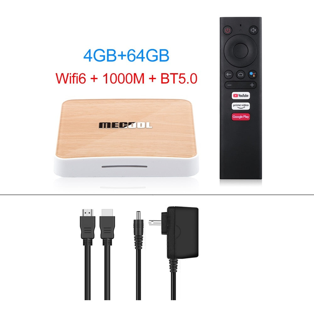 Global Mecool KM6 deluxe edition Amlogic S905X4 TV Box Android 10 4G 64GB Google Certified Support Wifi6 BT1000M Set Top Box