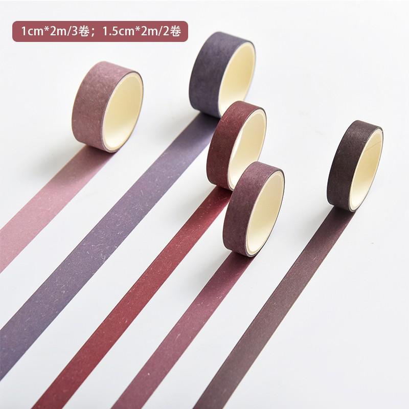 5 Pcs/pack Morandi Colorful Washi Tape Set Diy Scrapbooking Sticker Label Masking Tape School Office Supply