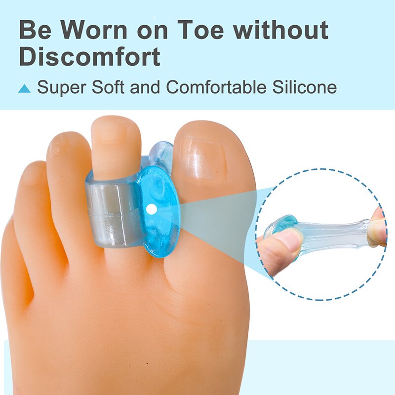 Sumifun Blue Soft Silicone Gel Toe Separator Hallux Valgus Bunion Spacers Thumb Corrector Foot Care Tool 1Pairs/2pcs