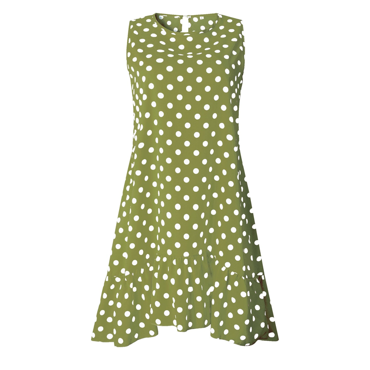 Lossky Women Summer Dress Polka Dot Chiffon Sleeveless Beach Mini Casual Yellow Sundress Fashion Dress For Women