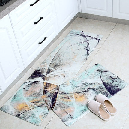 Non-slip Oil Proof  Waterproof PU PVC Carpet for living Room Modern Kitchen Mat Bedroom Rug