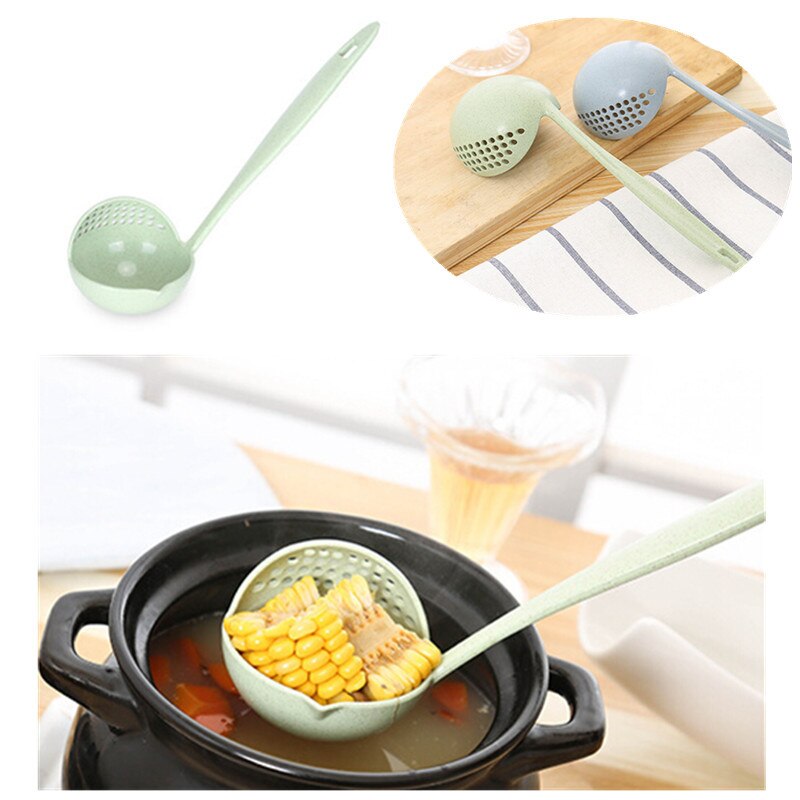 Soup Spoon Ladle Silicone Pot Spoons With Long Handle Spoon Cooking Colander Utensils Scoop Tableware Spoon Kitchen Accessories