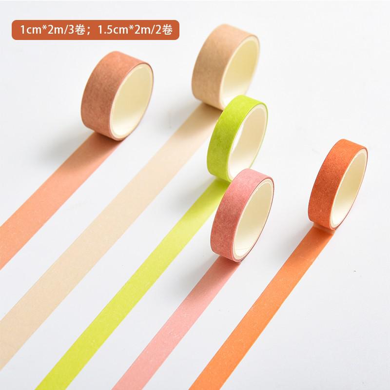 5 Pcs/pack Morandi Colorful Washi Tape Set Diy Scrapbooking Sticker Label Masking Tape School Office Supply