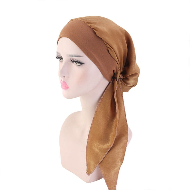 Printed flowers women inner hijabs cap muslim head scarf turban bonnet ready to wear ladies wrap under hijab caps