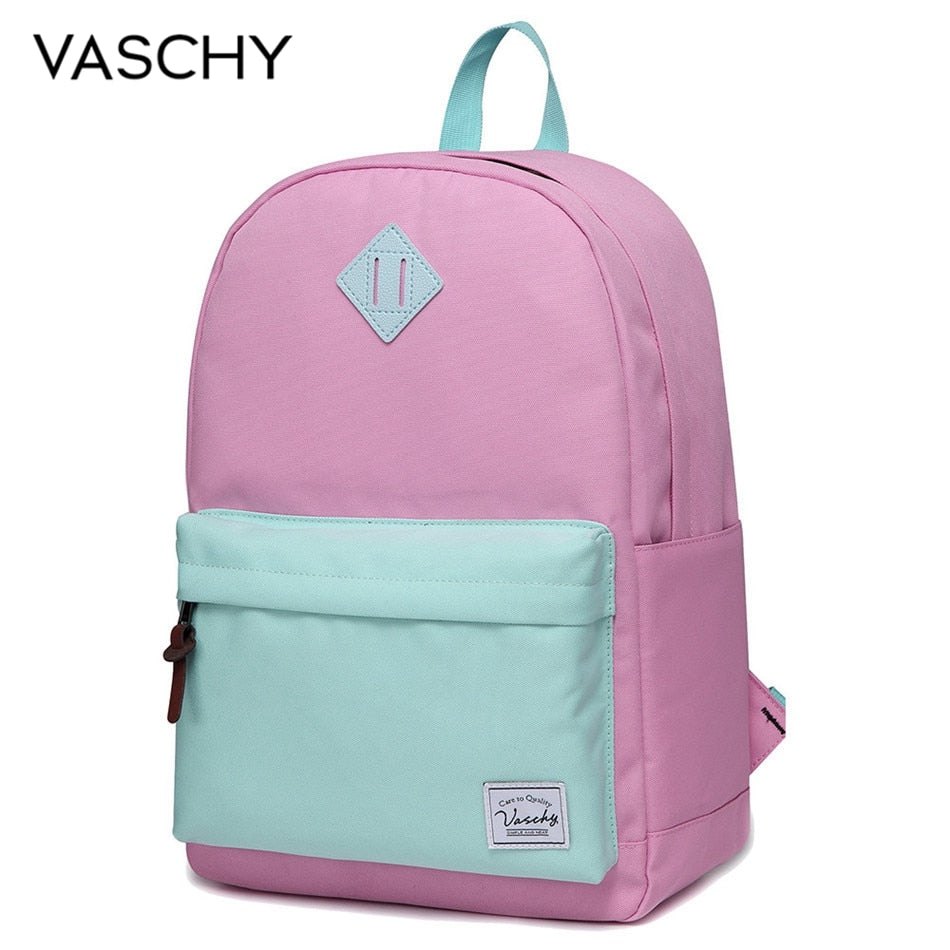 Backpack for Men and Women VASCHY Unisex Classic Water Resistant Rucksack School Backpack 15.6Inch Laptop for TeenageR