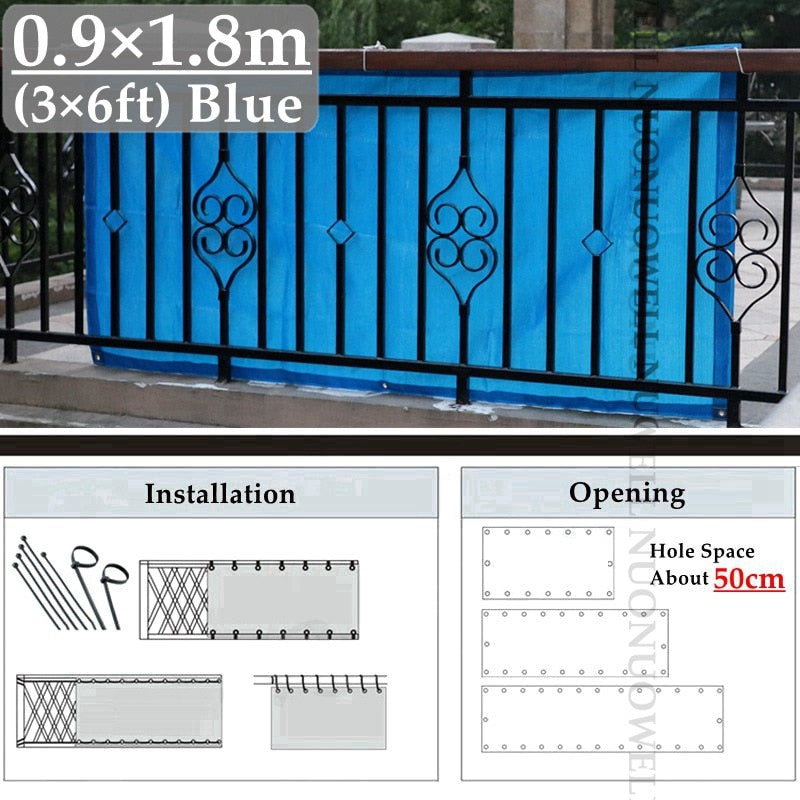 Wide 0.9m 3ft HDPE Anti-UV Sun Shade Net Garden Plants Cover Shade Sails Enclosure Nets Balcony Terrace Fence Safety Privacy Net