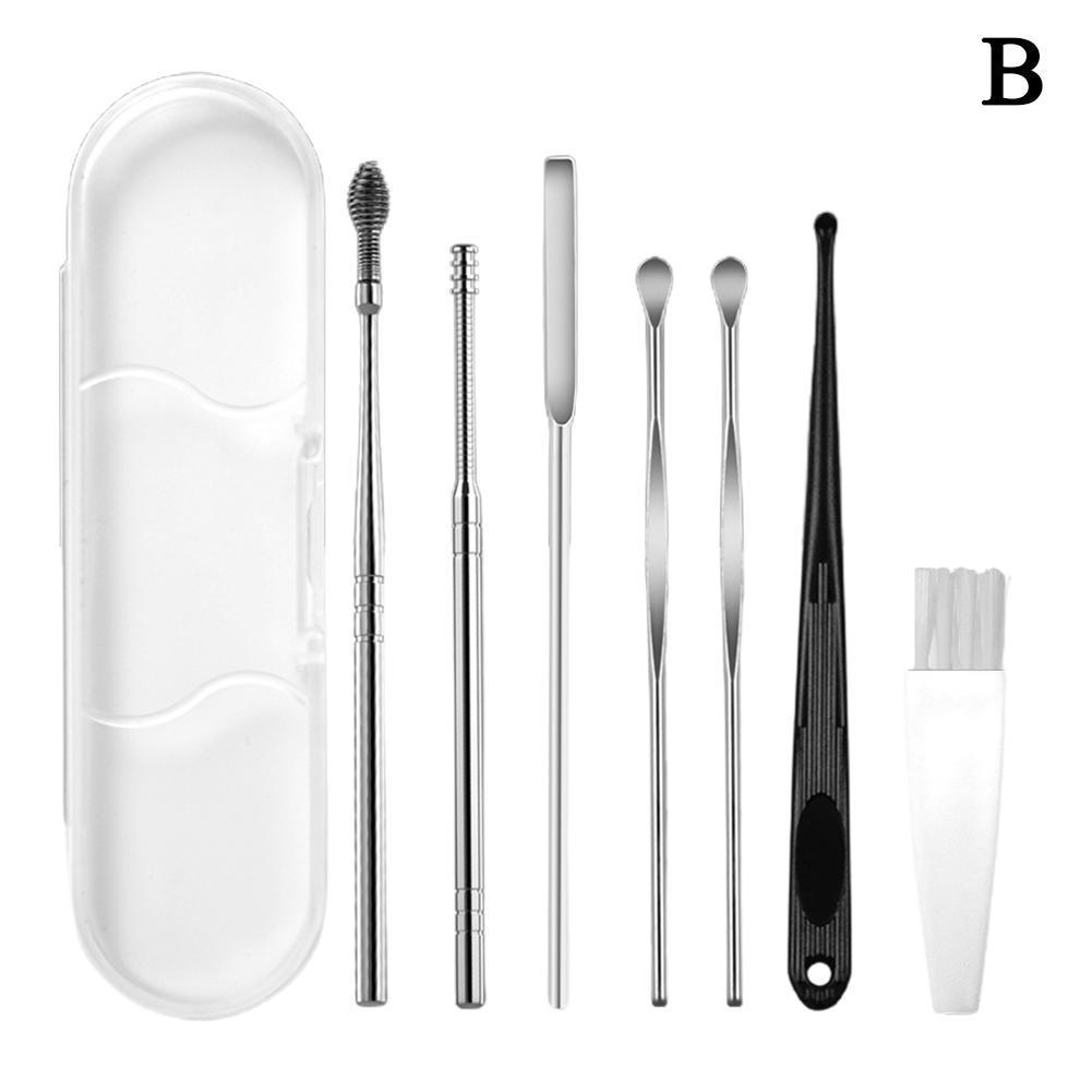 6pcs Ear Cleaner Wax Removal Tool Earpick Sticks Earwax Remover Curette Ear Pick Cleaning Ear Cleanser Spoon Health Care Earpick