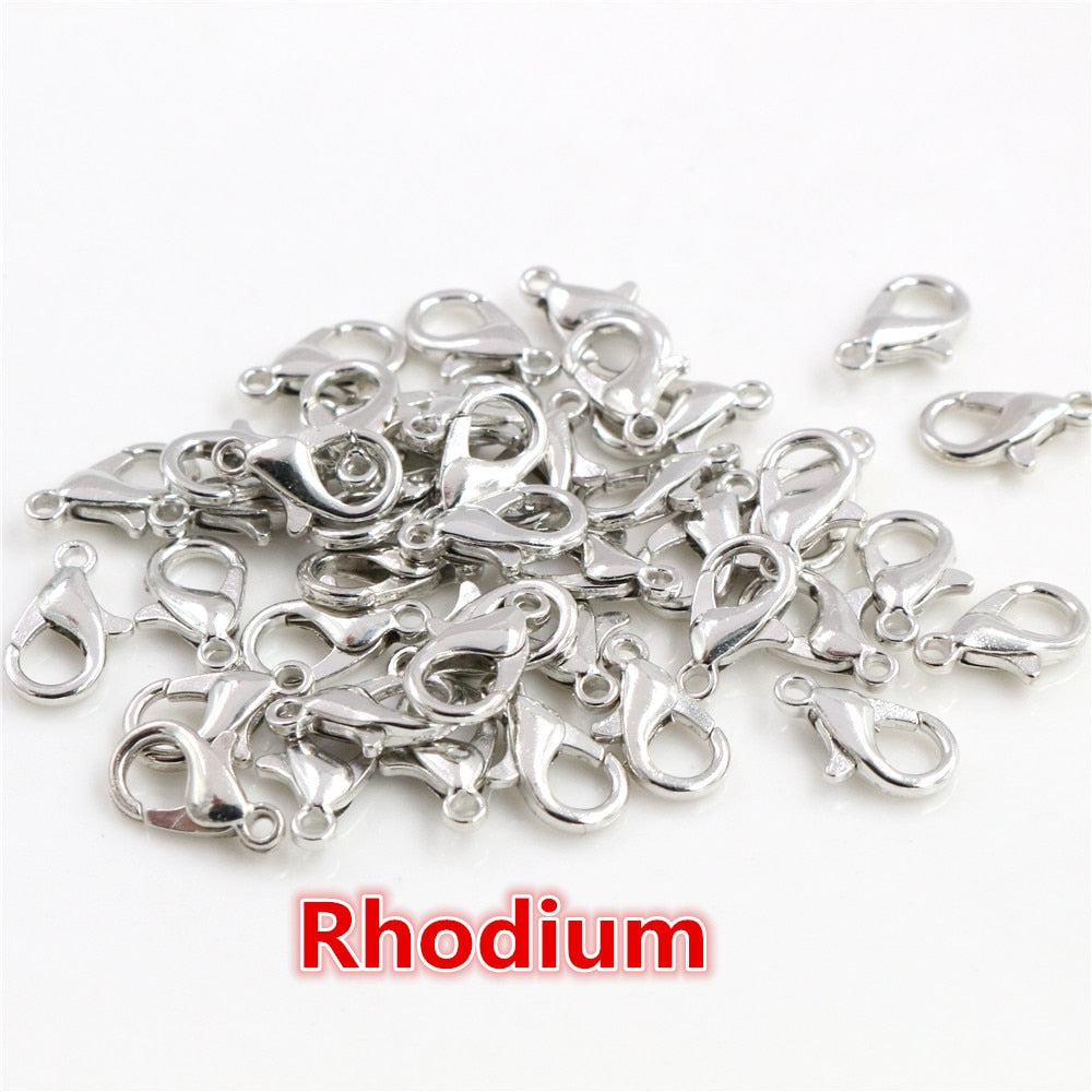 10x5mm/12x6mm/14x7mm/16x8mm  9 Colors Plated Fashion Jewelry Findings,Alloy Lobster Clasp Hooks for Necklace&Bracelet Chain DIY