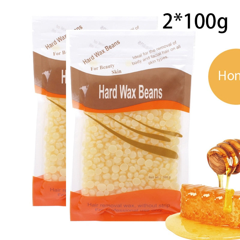 Aloe Wax Beans Honey Fragrance Hair Removal Wax Bean Hot Film Solid Particles Depilatory Leg Armpit Hair for Body Beauty2/3*100g