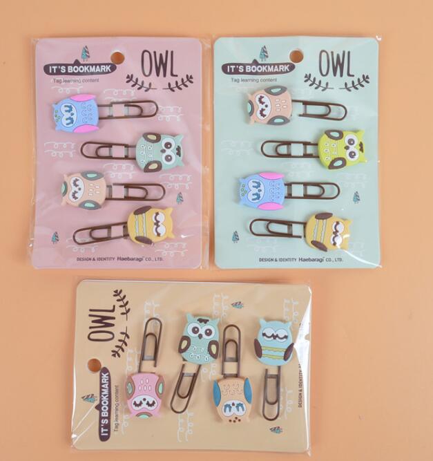 Sharkbang 8pcs 9pcs Kawaii Animal Cat Pineapple Owl Metal Paper Clip Decorative Bookmark Photo Cards Clips School Stationery