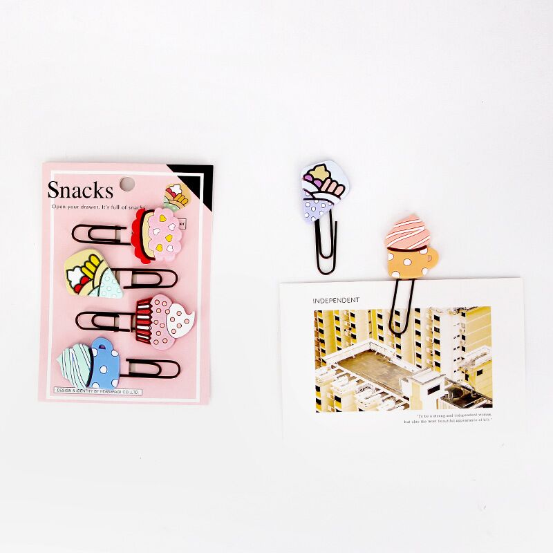 Sharkbang 8pcs 9pcs Kawaii Animal Cat Pineapple Owl Metal Paper Clip Decorative Bookmark Photo Cards Clips School Stationery