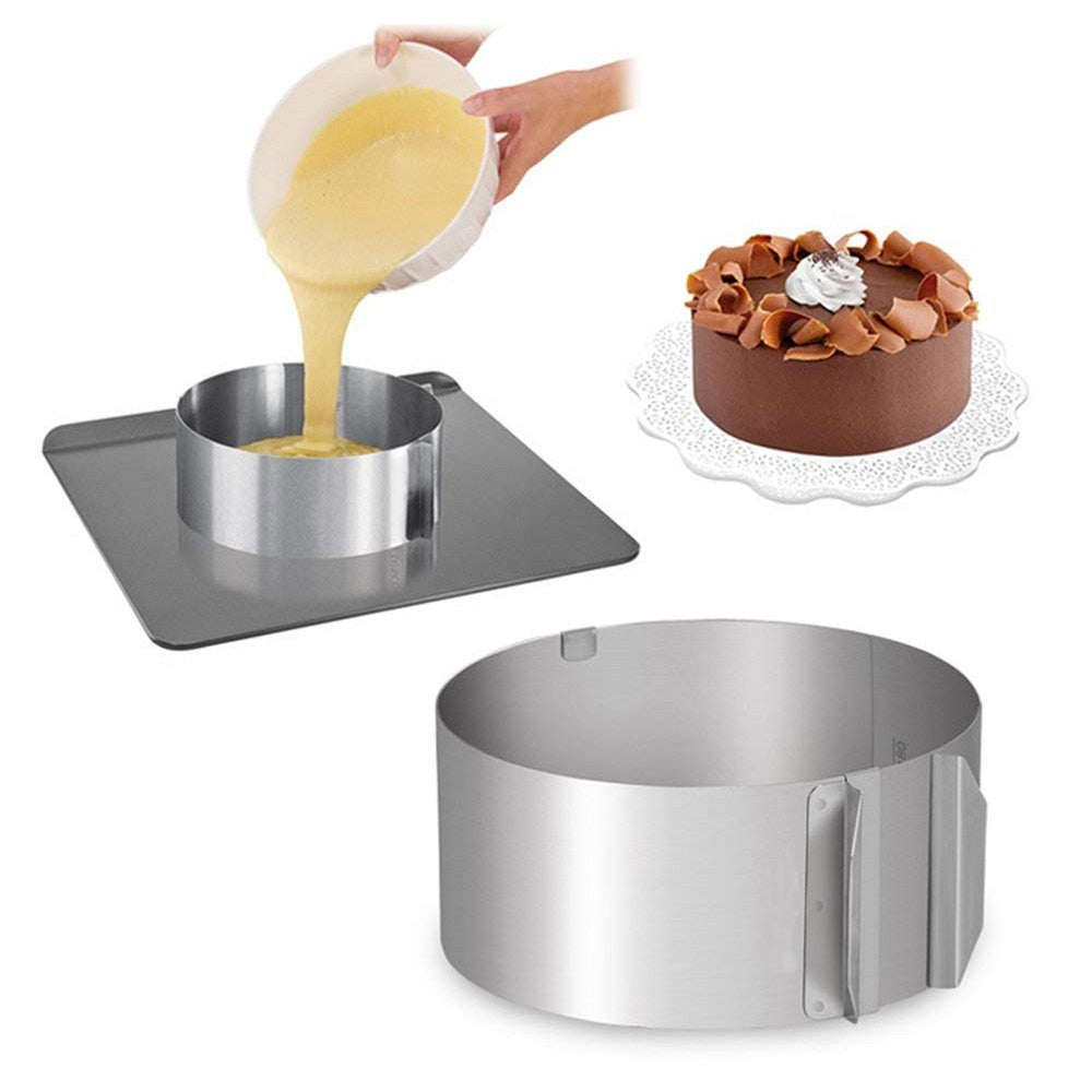 Adjustable Mousse Ring Round Mold Border Paste Film Kitchen Accessory DIY Baking Cake Tools Dessert Decoration