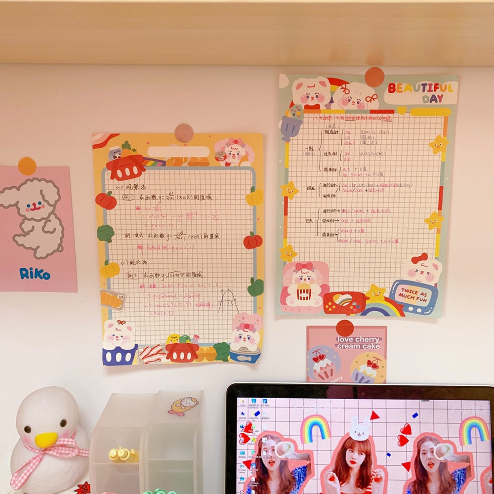 Kawaii Daily Memo Pads Note Paper Monthly Planner To Do It Check List Notepad Paperlaria School Stationery