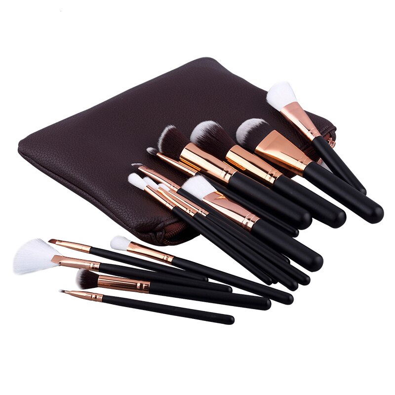 RANCAI10/15pcs High Quality  Makeup Brushes Set Beauty Powder Eyebrochas Eyeshadow Brush Complete Kit Cosmetics Tools