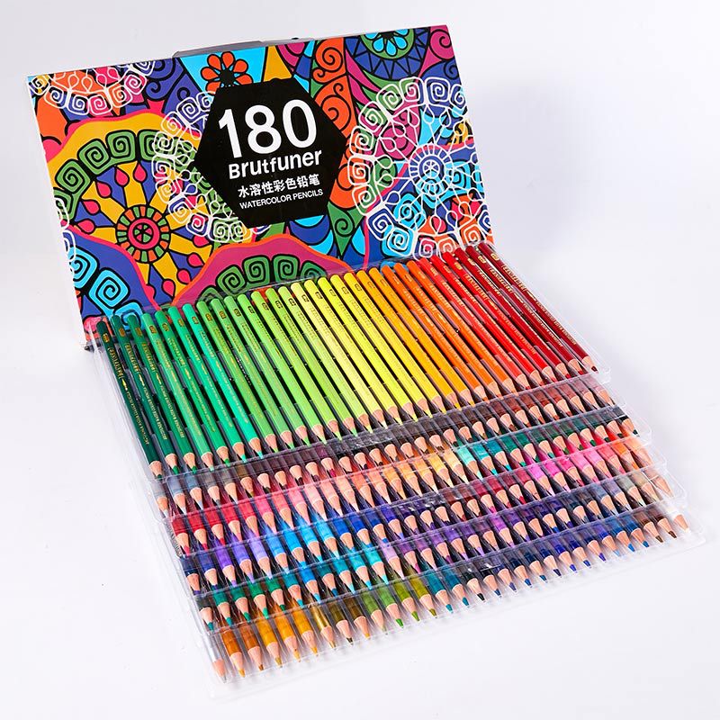 Multicolour 180 Colors Professional Watercolor Pencils Set Artist Painting Sketching Wood Soft Color Pencil School Art Supplies