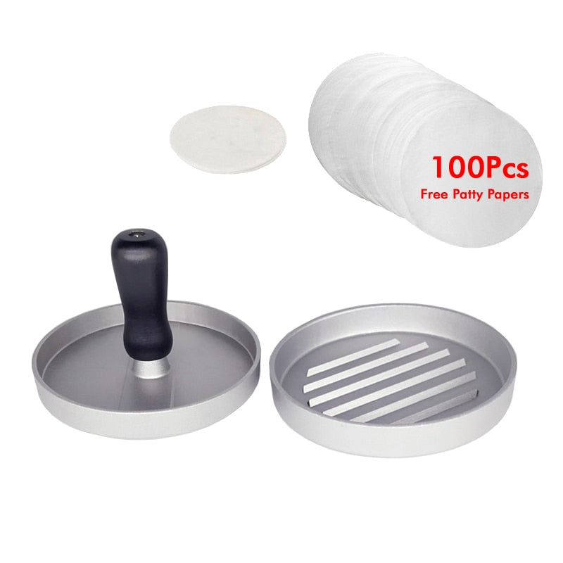 High quality Round Shape Hamburger Press Aluminum Alloy Meat Beef Grill Burger Mold Kitchen Tool