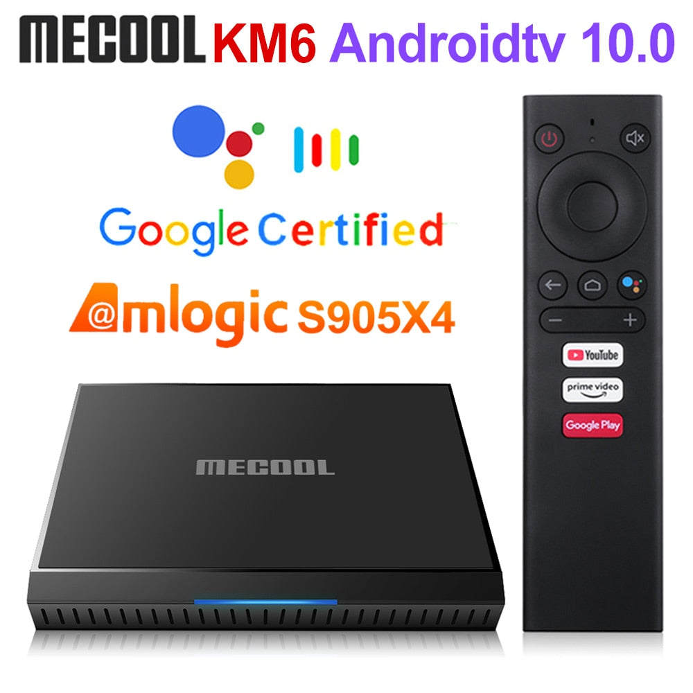 Global Mecool KM6 deluxe edition Amlogic S905X4 TV Box Android 10 4G 64GB Google Certified Support Wifi6 BT1000M Set Top Box