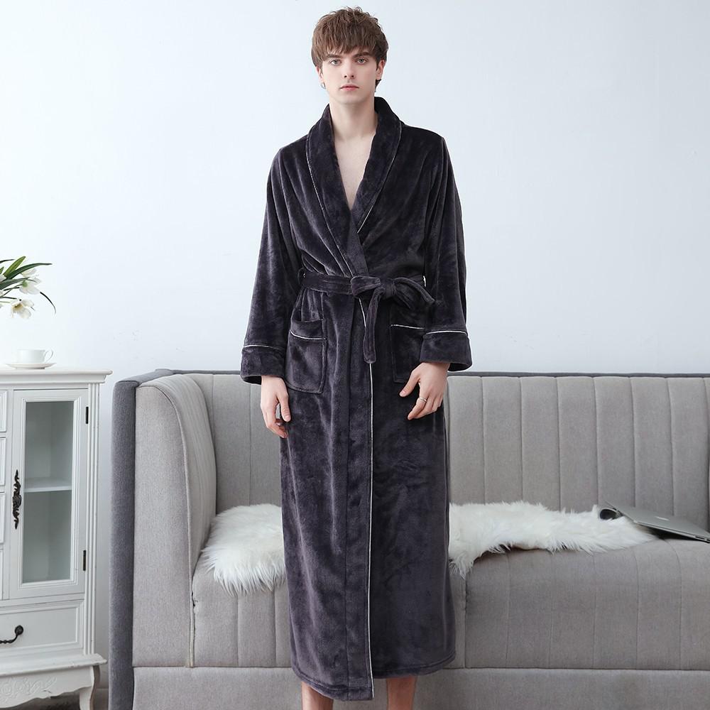 Winter Flannel Soft Kimono Gow Ultra Large Long Bathrobe Nightwear Thick Warm Women Sleepwear