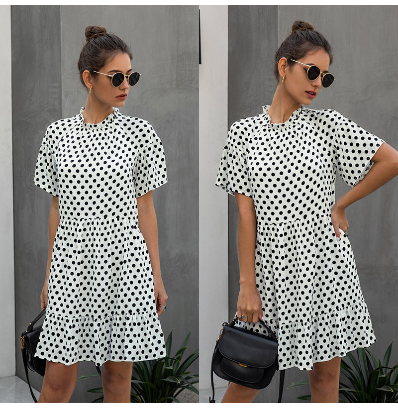 Black Dress Polka-dot Women Summer Sundresses Casual White Loose Fit Clothes Free People 
Yellow Womens Clothing Everyday