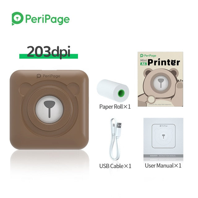 peripage mini portable printer thermal photo bluetooth can printing sticker self-adhesive label for Android IOS smart phone