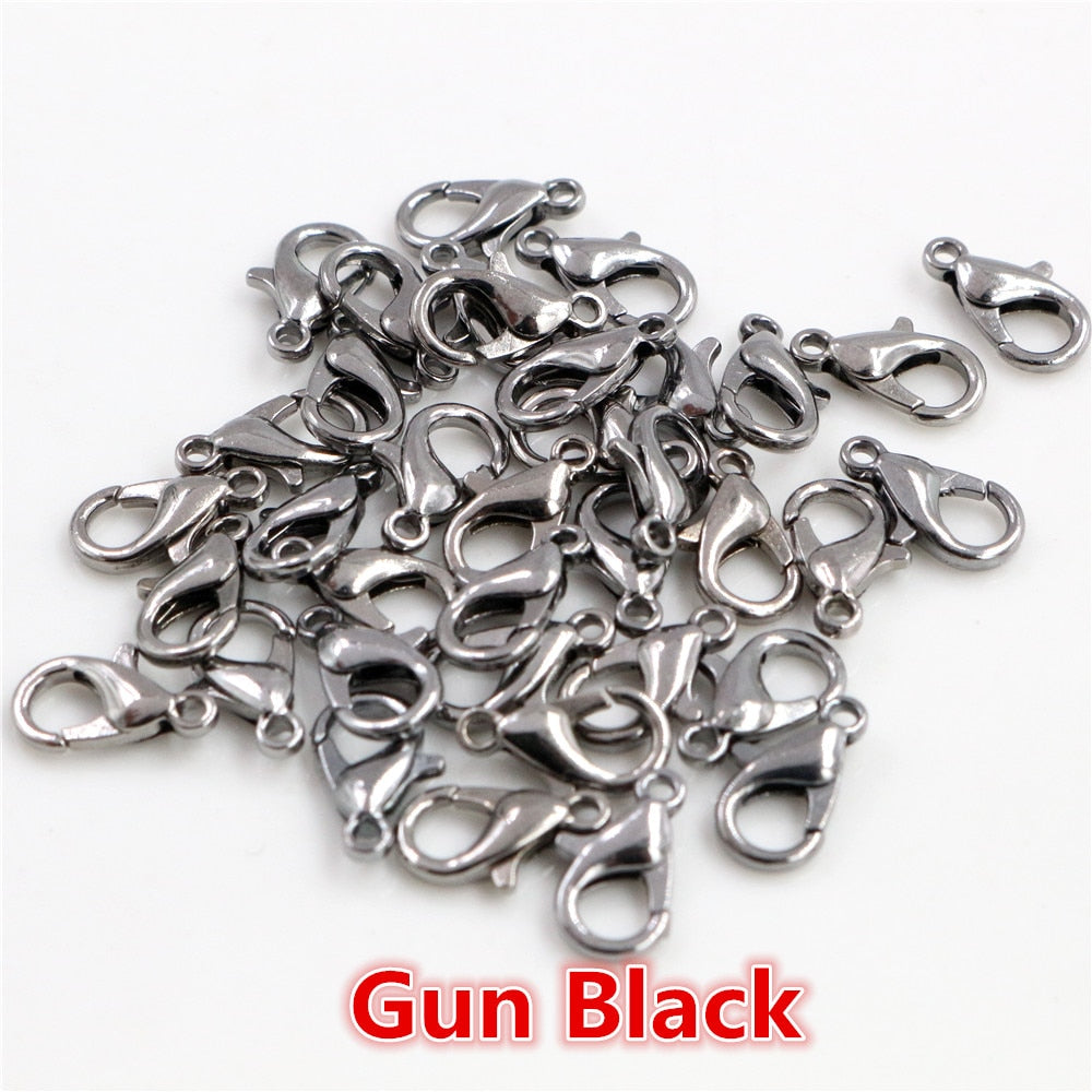 10x5mm/12x6mm/14x7mm/16x8mm  9 Colors Plated Fashion Jewelry Findings,Alloy Lobster Clasp Hooks for Necklace&Bracelet Chain DIY