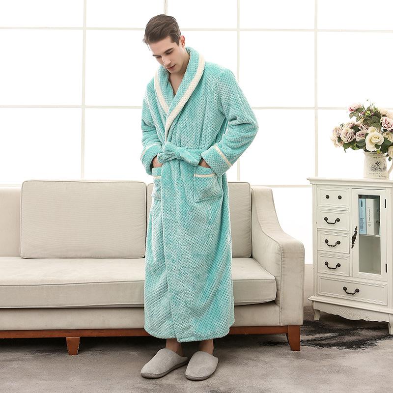 Winter Flannel Soft Kimono Gow Ultra Large Long Bathrobe Nightwear Thick Warm Women Sleepwear