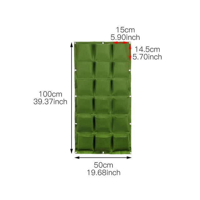 18/36/49 Pockets Hanging Green Grow Bag Planter Vertical Garden Vegetable Living Garden Bag Planter Growing Bags Flowers Supply