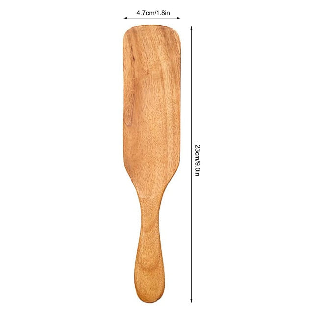 Wooden Kitchen Utensil Set, Acacia Spurtle Kitchen Sets Non-Stick Wooden Cooking Utensils Spatula Slotted Spurtle Spatula Sets