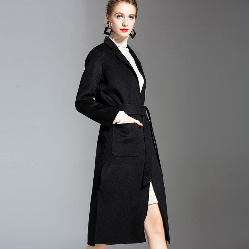 Cashmere coat women's long winter wool coat double-sided women's cloth coat