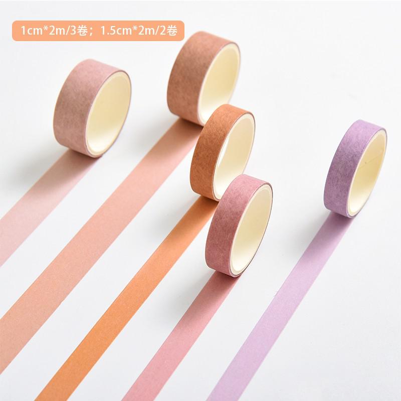 5 Pcs/pack Morandi Colorful Washi Tape Set Diy Scrapbooking Sticker Label Masking Tape School Office Supply