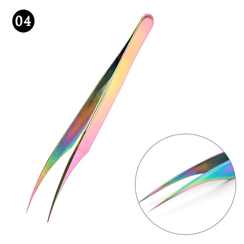 1 Pcs Eyelashes Tweezers Stainless Steel superhard Tweezers High Precision Anti-static tweezers for Eyelash Extensions