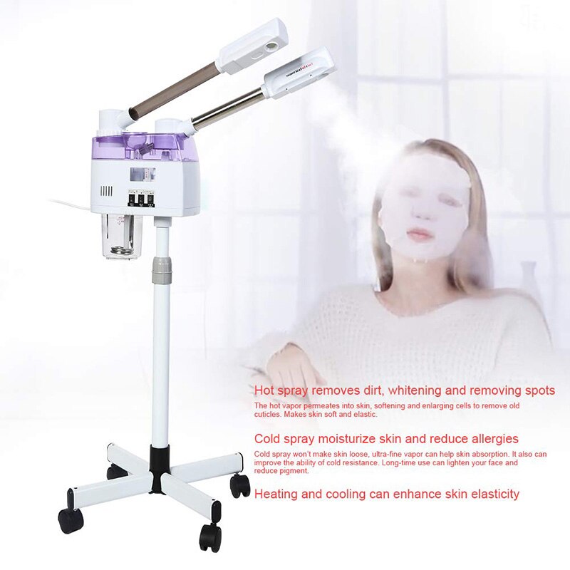 Hot and Cold Sprayer Machine Facial Steamer Home Spa Ozone Steaming Ion Face Vaporizer Skin Care Facial Pedestal Vaporizer