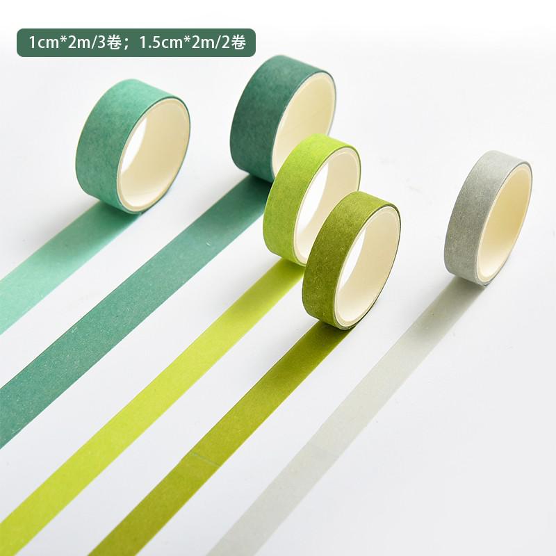 5 Pcs/pack Morandi Colorful Washi Tape Set Diy Scrapbooking Sticker Label Masking Tape School Office Supply