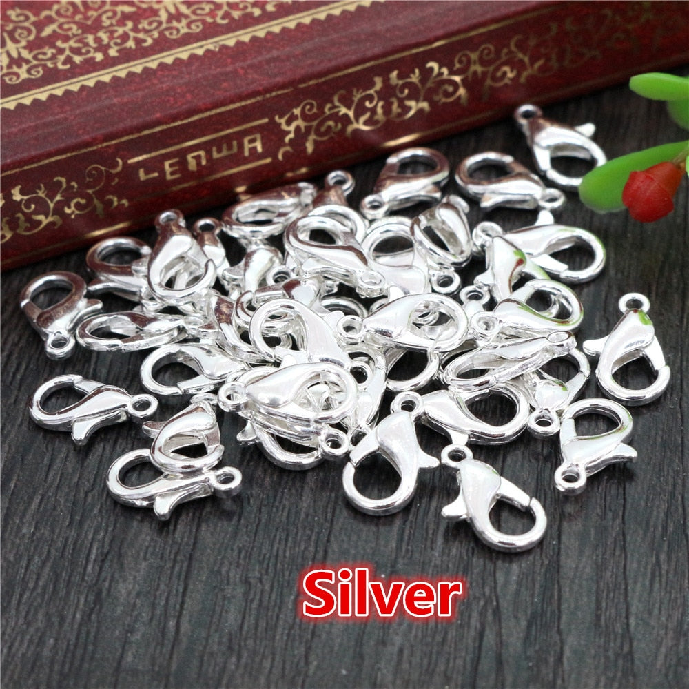 10x5mm/12x6mm/14x7mm/16x8mm  9 Colors Plated Fashion Jewelry Findings,Alloy Lobster Clasp Hooks for Necklace&Bracelet Chain DIY