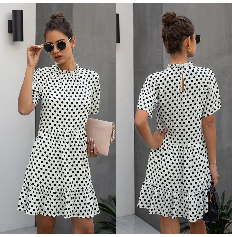 Black Dress Polka-dot Women Summer Sundresses Casual White Loose Fit Clothes Free People 
Yellow Womens Clothing Everyday