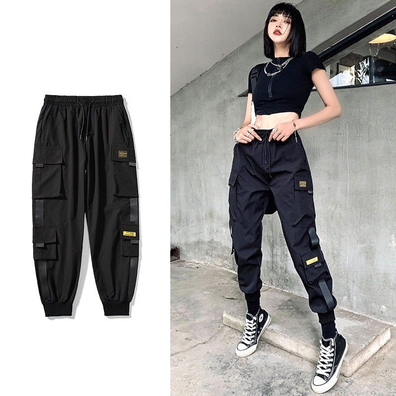 Streetwear Black Pants Women Style Elastic Waist Sweatpants Baggy Pants Summer Autumn Hip Hop Harajuku Trousers Women